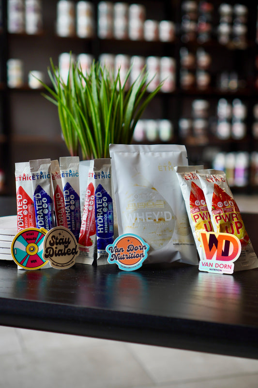 PREMIUM VDN BUNDLE PACKET (6 HYDRATE'Ds/2 PWR'D UPS/1 WHEY'D/4 VDN STICKERS)