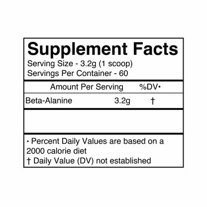 Beta-Alanine RAW (60 servings) ENDURANCE + RECOVERY