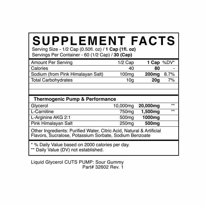 CUTS PUMP (Liquid Non-Stim Pre-Workout)