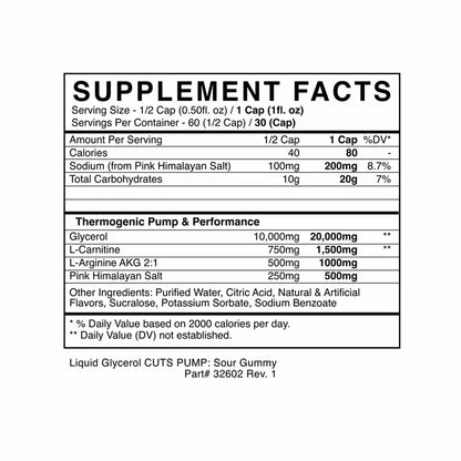 CUTS PUMP (Liquid Non-Stim Pre-Workout)