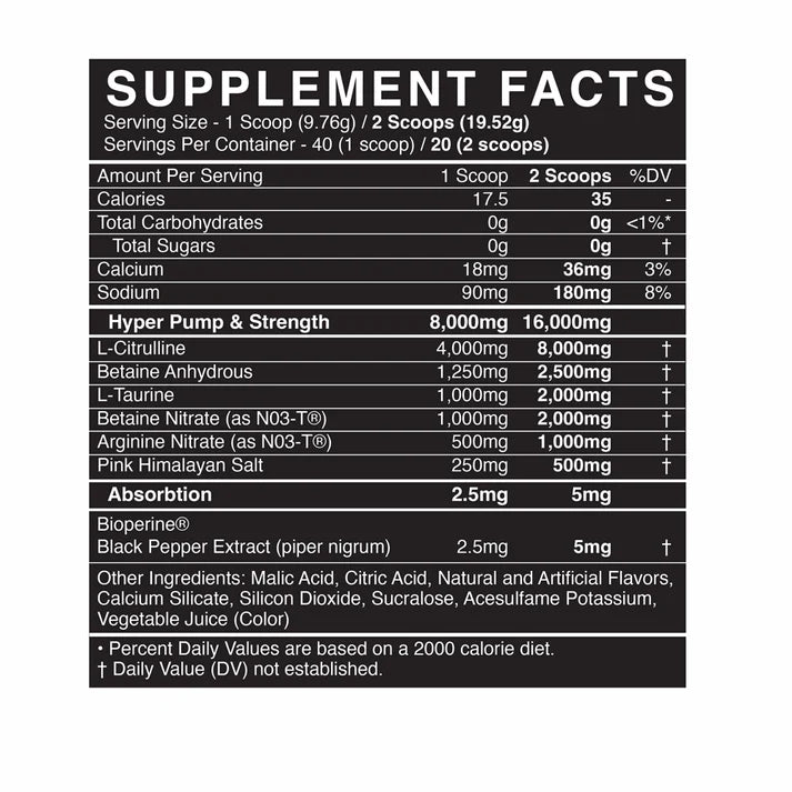 Black Market PUMP (Hyper-Pump Non-Stimulant Pre-Workout)