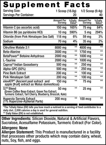 PUMP - FORMULATED PUMP FACTOR  (non-stim pre-workout)