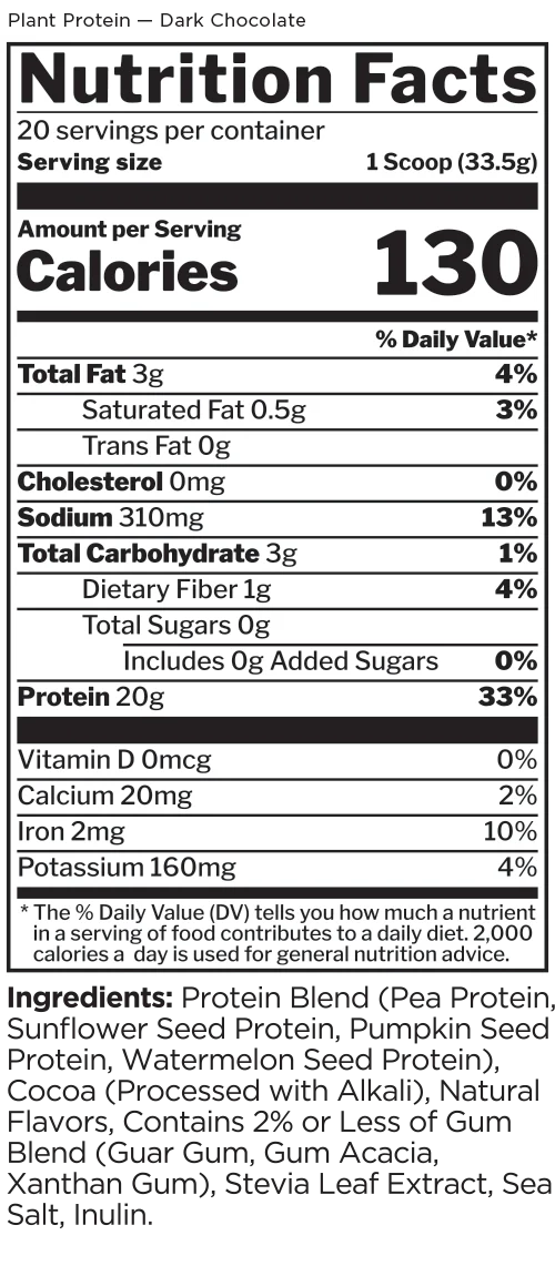 100% Plant Protein - Vegan Friendly Formula