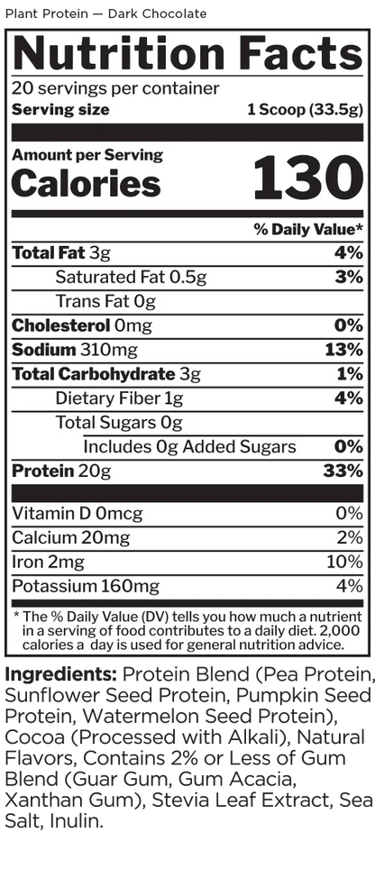 100% Plant Protein - Vegan Friendly Formula